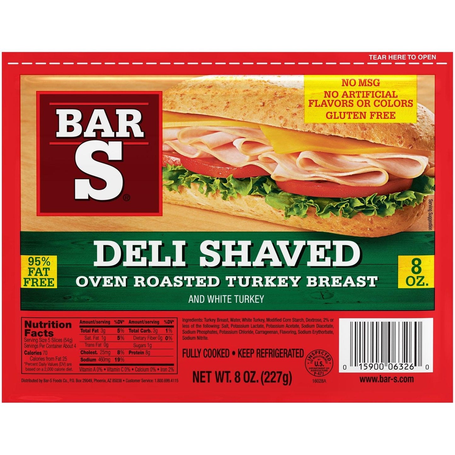 BAR S OVEN TURKEY BREAST DELI STYLE